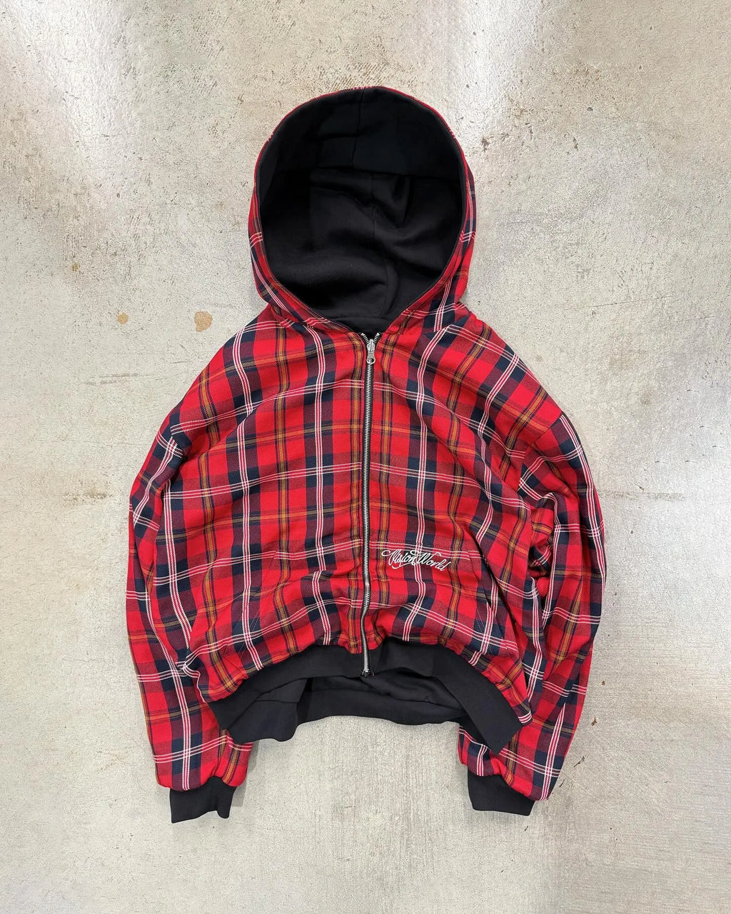 BLACK/RED 2-SIDED ZIPPER