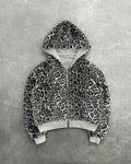 GREY/LEOPARD 2-SIDED ZIPPER